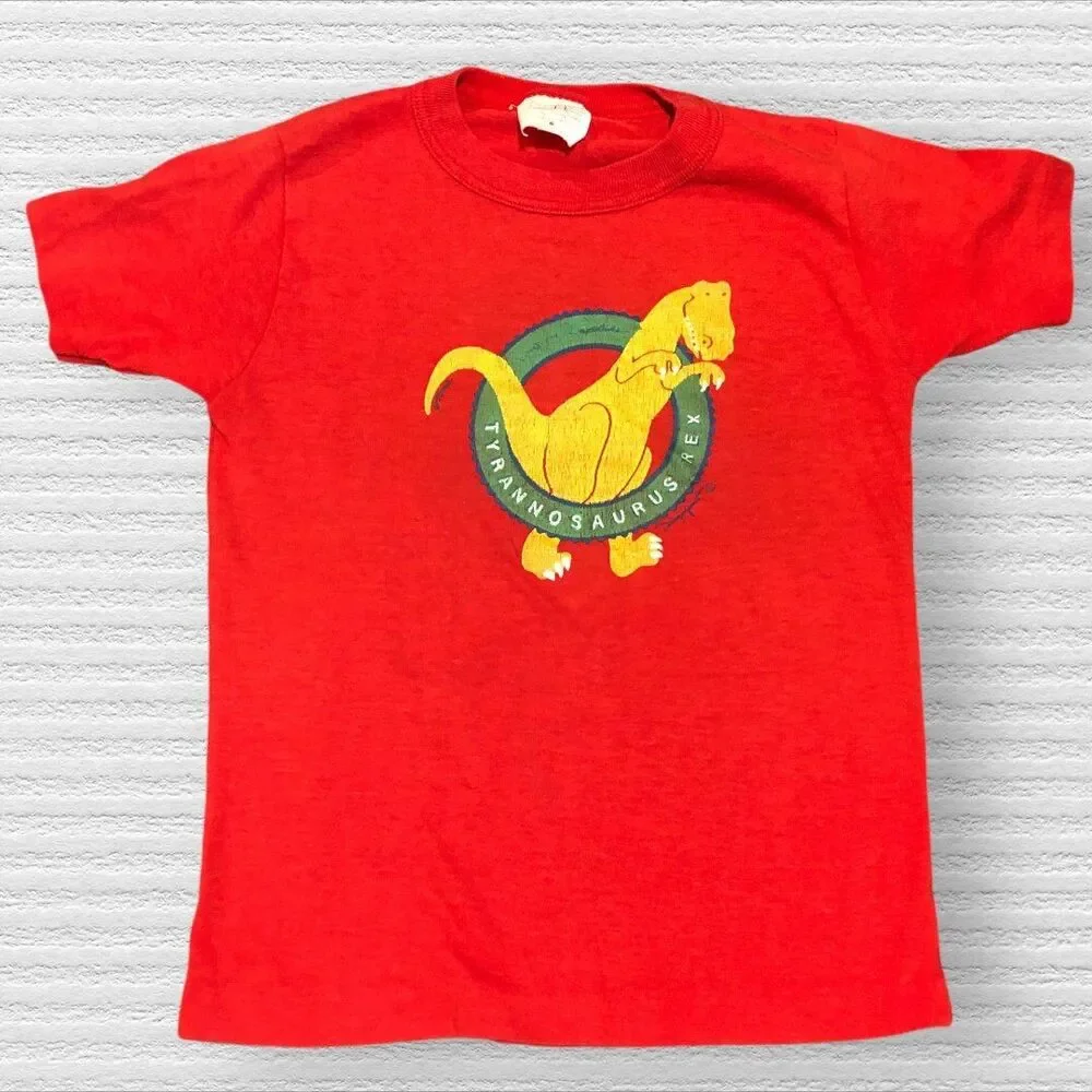 VTG T-Rex Red Size 6 Mary Ellis Designpoint Single Stitch Tee Shirt